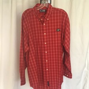 UGA Dawgs Red Button Down LongSleeve shirt sz XL Georgia